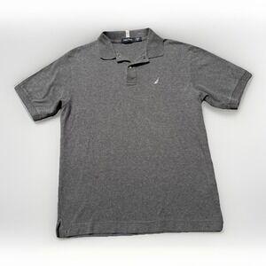 Nautica Men's‎ Size Medium Polo Gray Classic Fit Short Sleeve Shirt